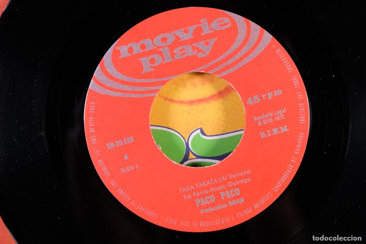 Discos de vinilo: DISCO VINILO SINGLE - PACO PACO &ndash; TAKA-TAKATA - Foto 4