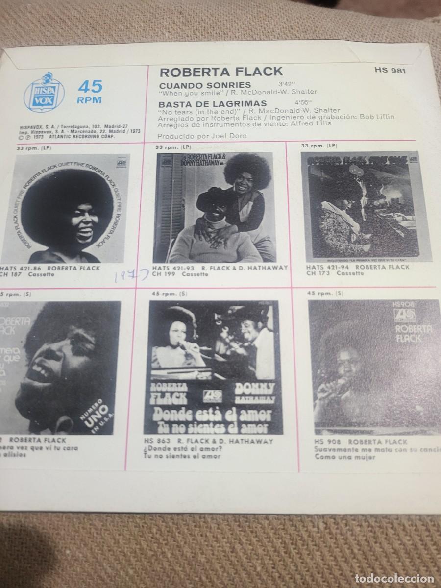 Discos de vinilo: Roberta Flack single sello Atlantic editado en Espa&ntilde;a a&ntilde;o 1973... - Foto 2