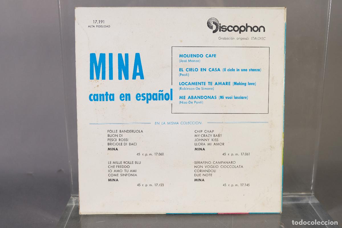 Discos de vinilo: DISCO VINILO EP - MINA &ndash; MINA CANTA EN ESPA&Ntilde;OL - Foto 2