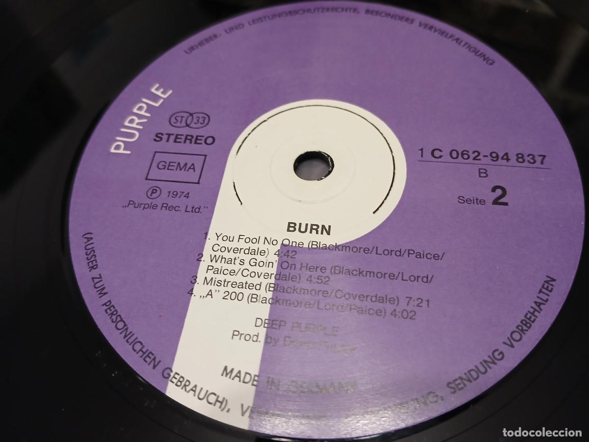 Discos de vinilo: Deep Purple &ndash; Burn- (1974) LP disco vinilo - Foto 2