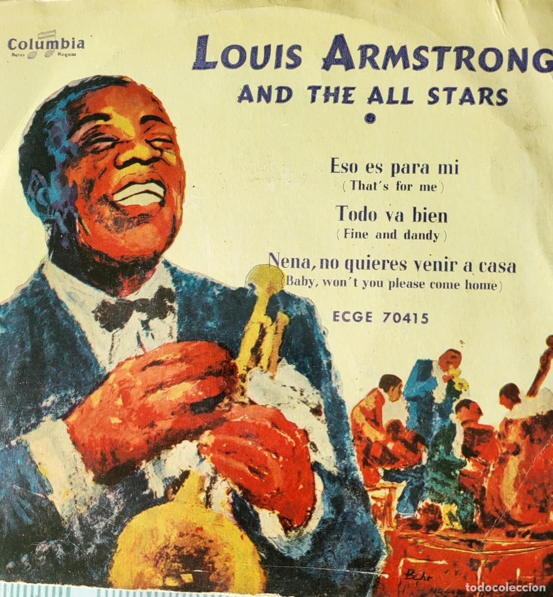 Discos de vinilo: Louis Armstrong and The All Stars Ep sello Columbia editado en Espa&ntilde;a a&ntilde;o 1956...