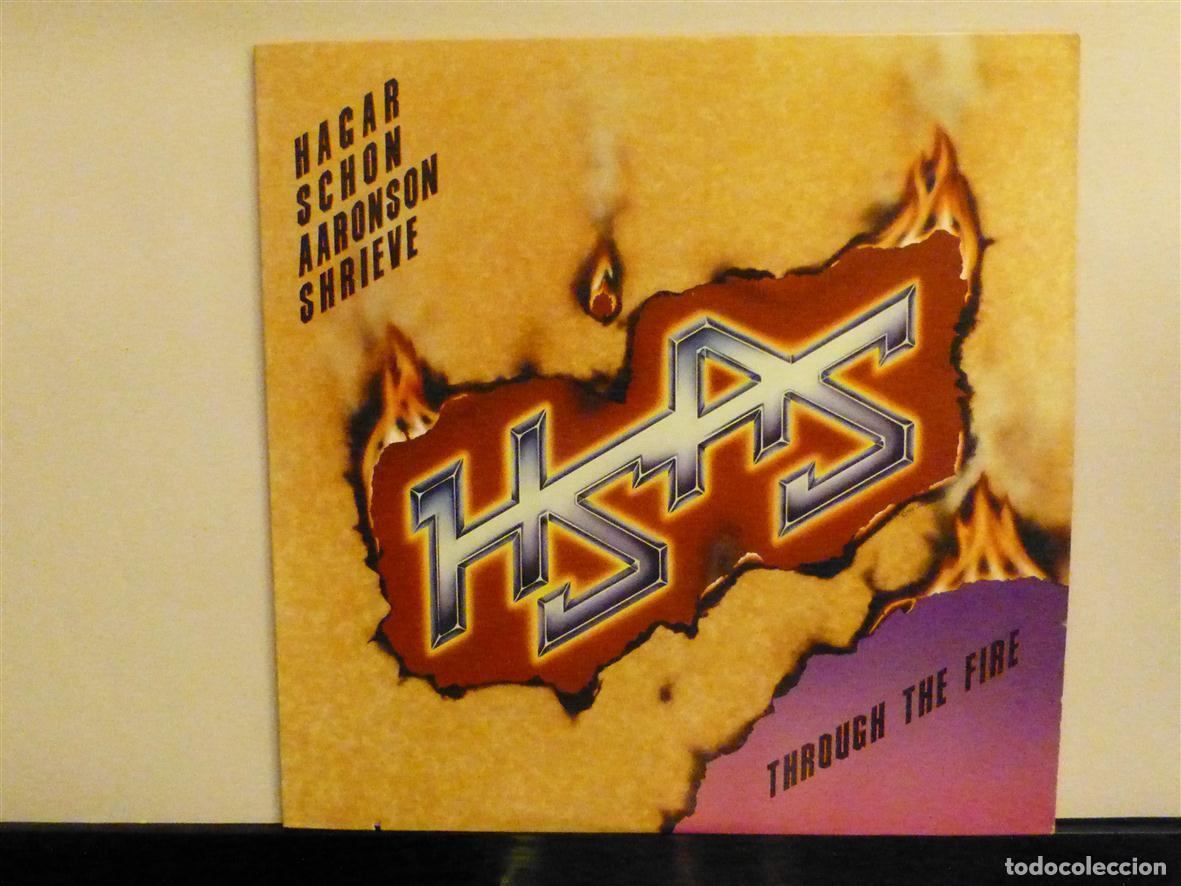 Discos de vinilo: Disco Vinilo Long Play LP - Hagar, Schon, Aaronson, Shrieve - Through the Fire - Geffen 1984 - Heavy