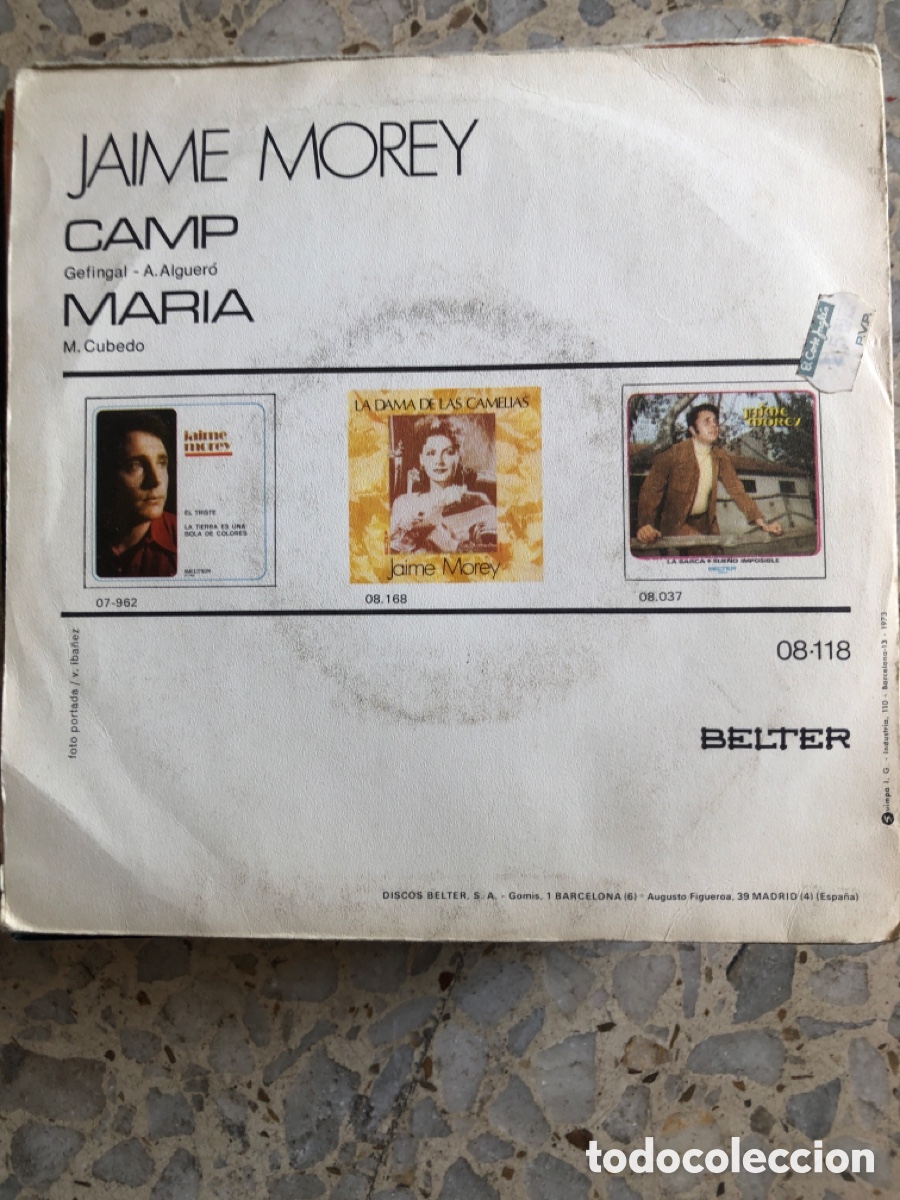 Discos de vinilo: SGL JAIME MOREY CAMP MARIA 1972 - Foto 2