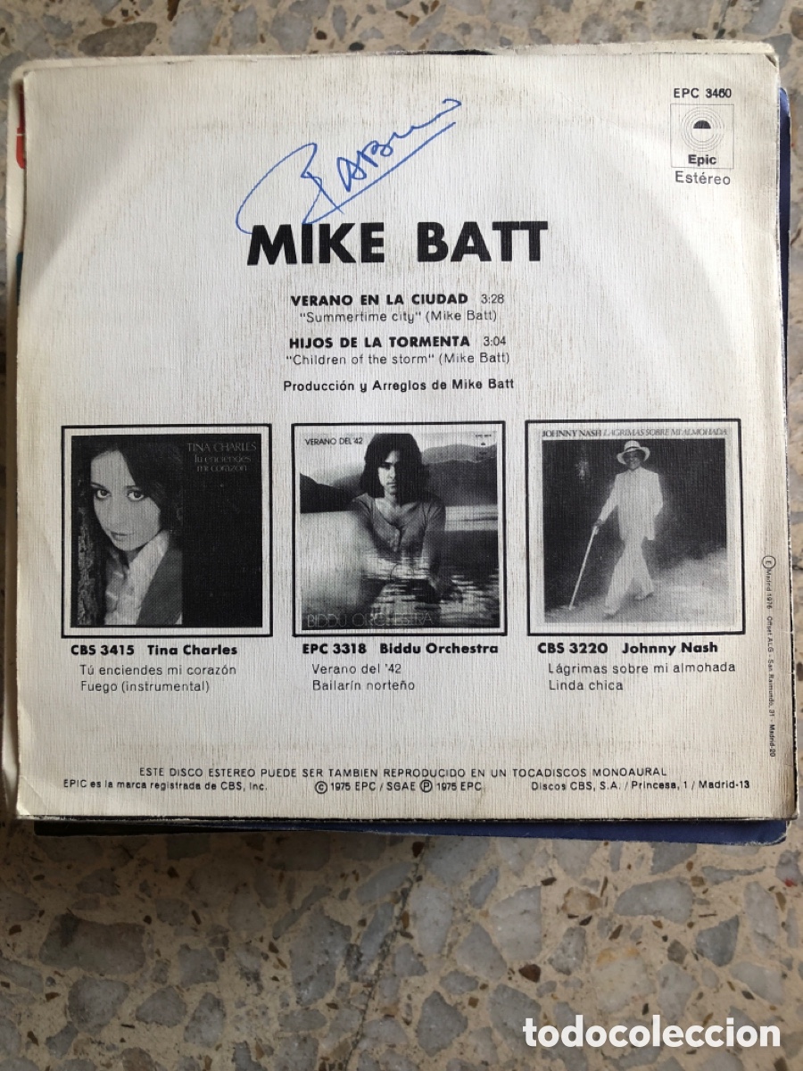 Discos de vinilo: SGL MIKE BATT VERANO EN LA CIUDAD 1975 - Foto 2