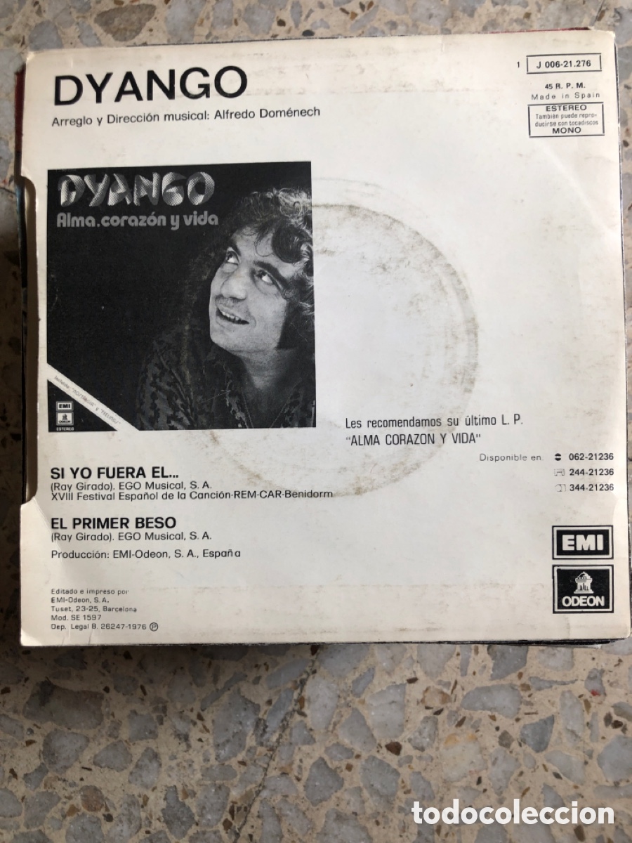 Discos de vinilo: SGL DYANGO SI YO FUERA EL 1976 - Foto 2