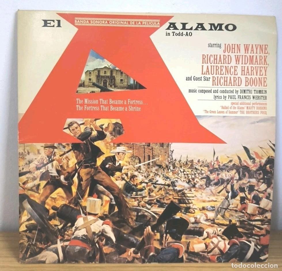Discos de vinilo: Compartir The Alamo Original Soundtrack Vinyl LP John Wayne Dimitri Tiomkin Esquina Doblez