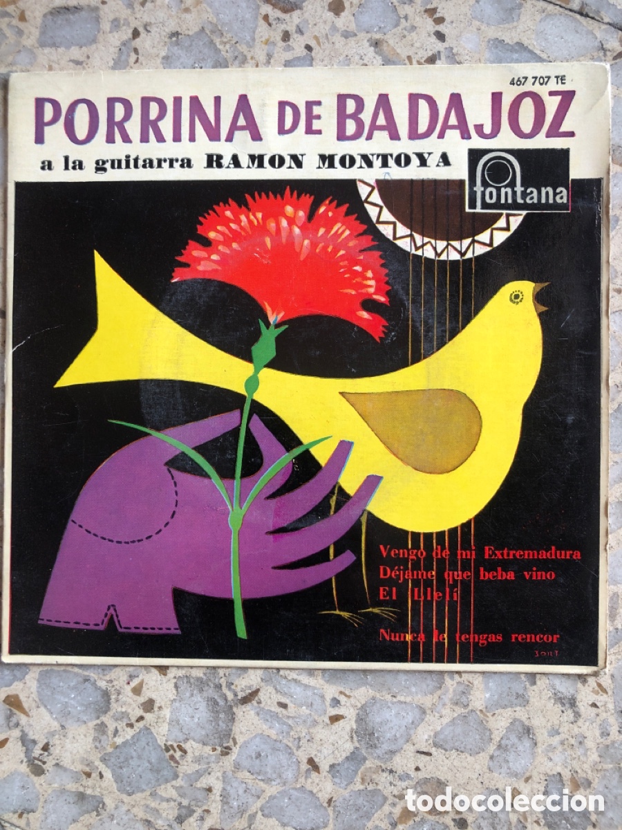 Discos de vinilo: EP PORRINA DE BADAJOZ RAMON MONTOYA VENGO DE MI EXTREMADURA 1961