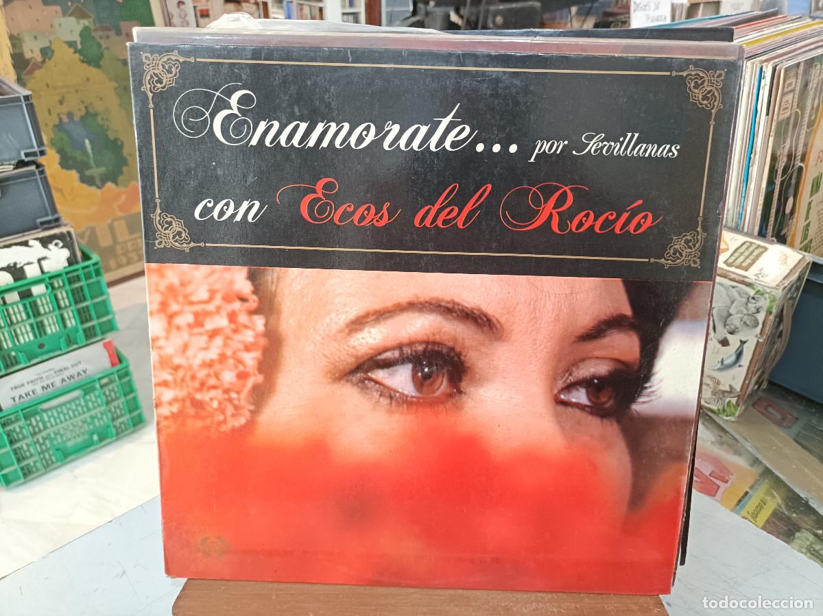 Disques de vinyle: Ecos del Roc&iacute;o - Enam&oacute;rate ... por Sevillanas - LP. sello Coliseum 1990