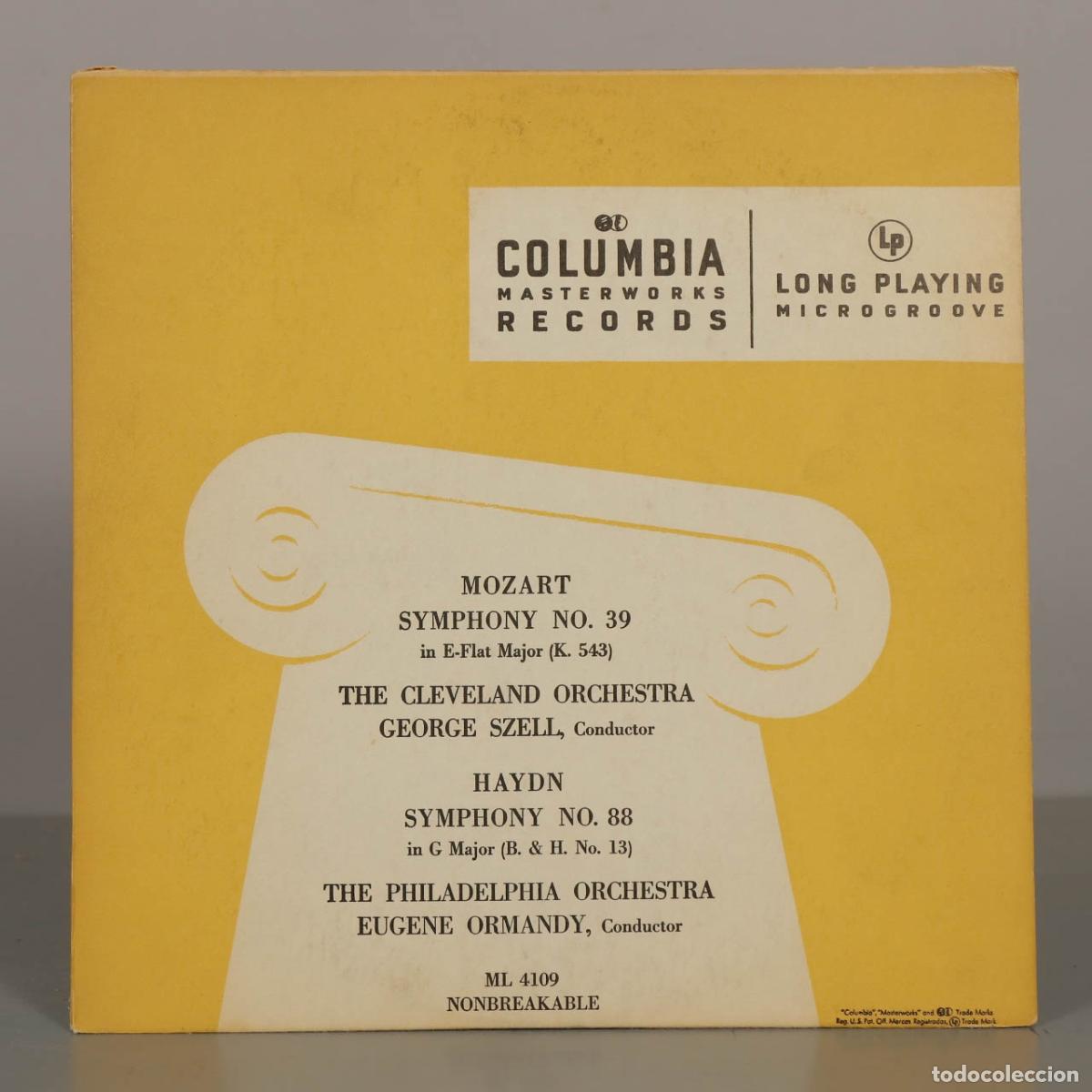 Discos de vinilo: LP. Mozart, Symphony No. 39 - Haydn, Symphony No. 88 - George Szell, Eugene Ormandy, The Cleveland