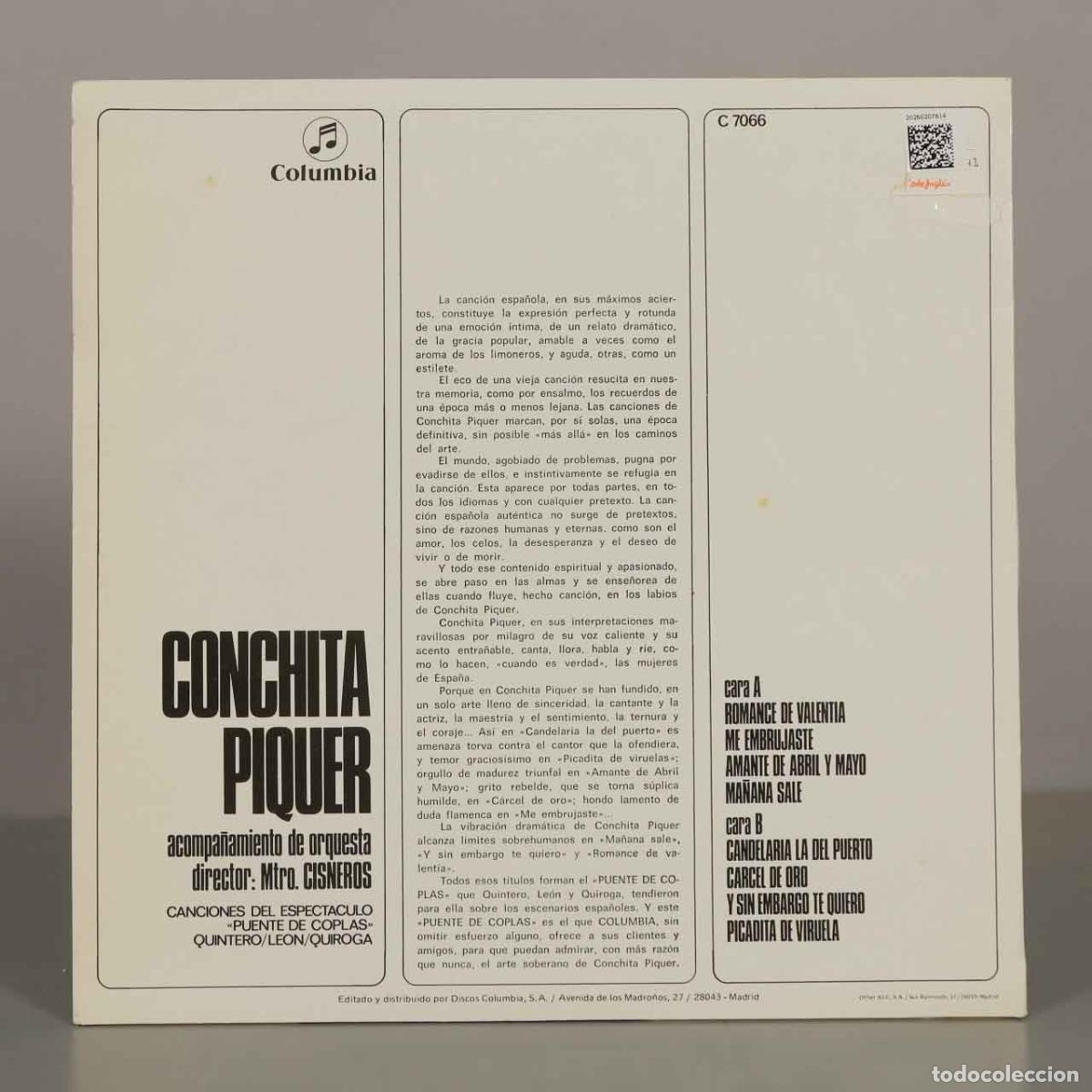 Discos de vinilo: LP. Conchita Piquer - Maestro Cisneros - Foto 2