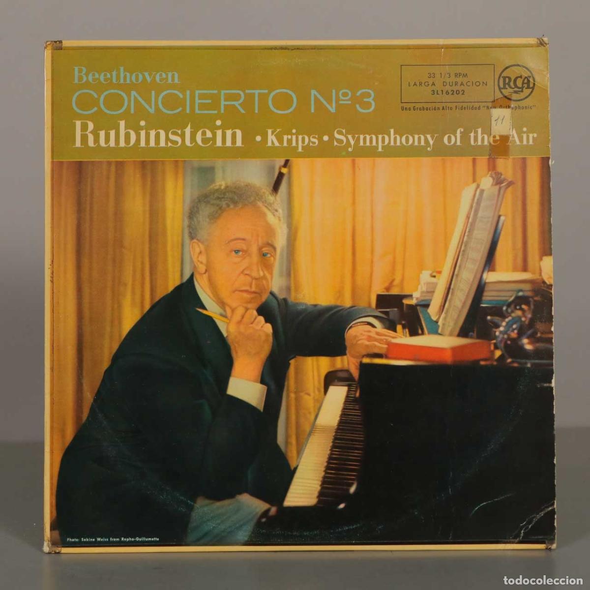 Discos de vinilo: LP. Beethoven - Concierto N&ordm; 3 - Artur Rubinstein, Josef Krips, Symphony of the Air - RCA Victor Re
