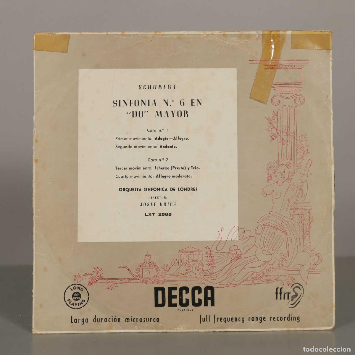 Discos de vinilo: LP. Schubert - Sinfon&iacute;a N.&ordm; 6 en Do Mayor - Orquesta Sinf&oacute;nica de Londres, Josef Krips