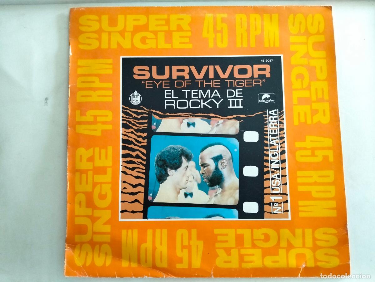 Discos de vinilo: SURVIVOR, DISCO SUPER SINGLE EYE OF THE TIGER, EDITADO HISPAVOX, A&Ntilde;O 1982