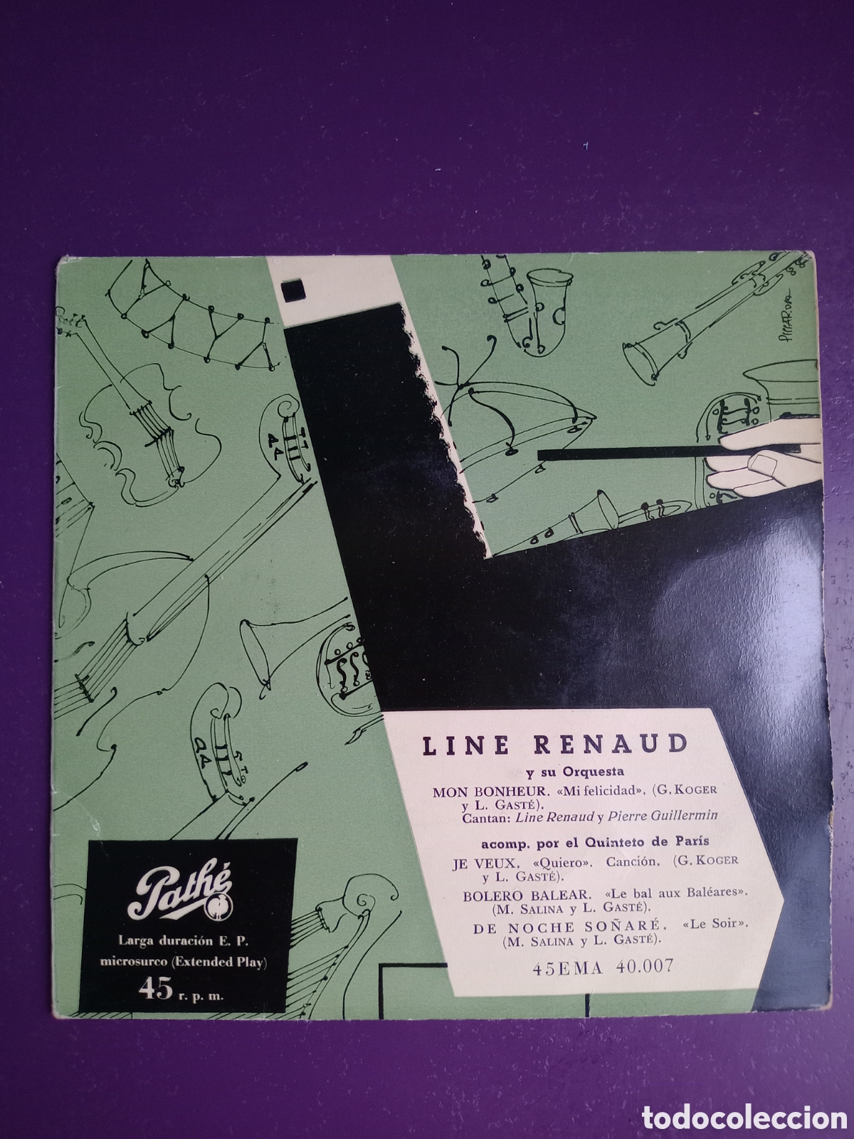Discos de vinilo: Line Renaud &lrm;&ndash; Mon Bonheur / Je Veux +2 EP PATHE EMI 195? - FRANCIA 50'S jazz