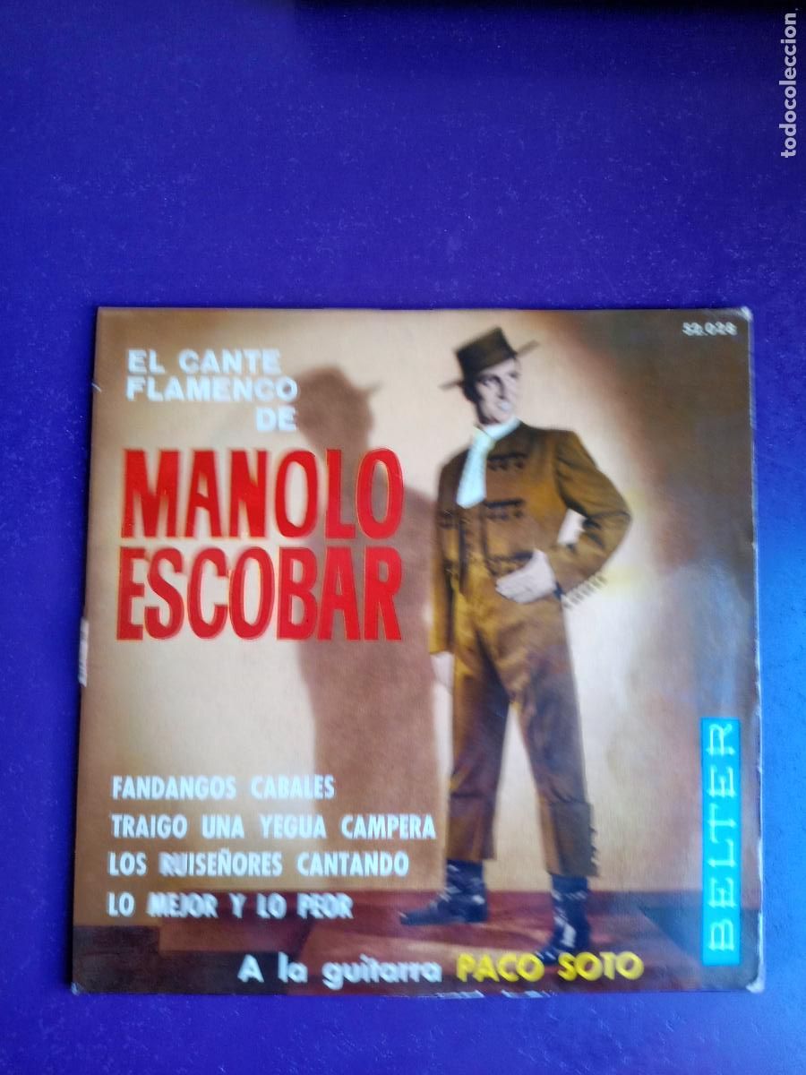 Discos de vinilo: MANOLO ESCOBAR - EP BELTER 1960 FANDANGOS CABALES +3 CANCION ESPA&Ntilde;OLA - COPLA POP