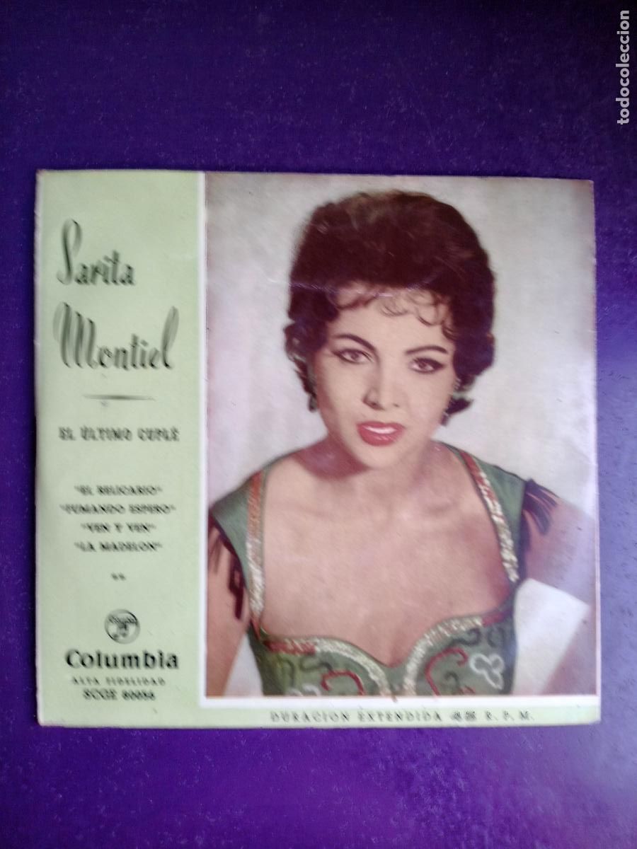 Discos de vinilo: SARA SARITA MONTIEL EP COLUMBIA 195? - EL ULTIMO CUPLE BSO - relicario / fumando espero +2