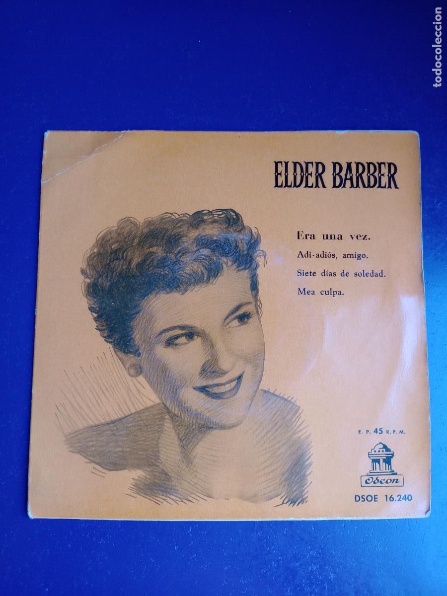 Discos de vinilo: Elder Barber - EP ODEON EMI 1958 - ERA UNA VEZ / ADIOS AMIGO +2 - 50'S POP