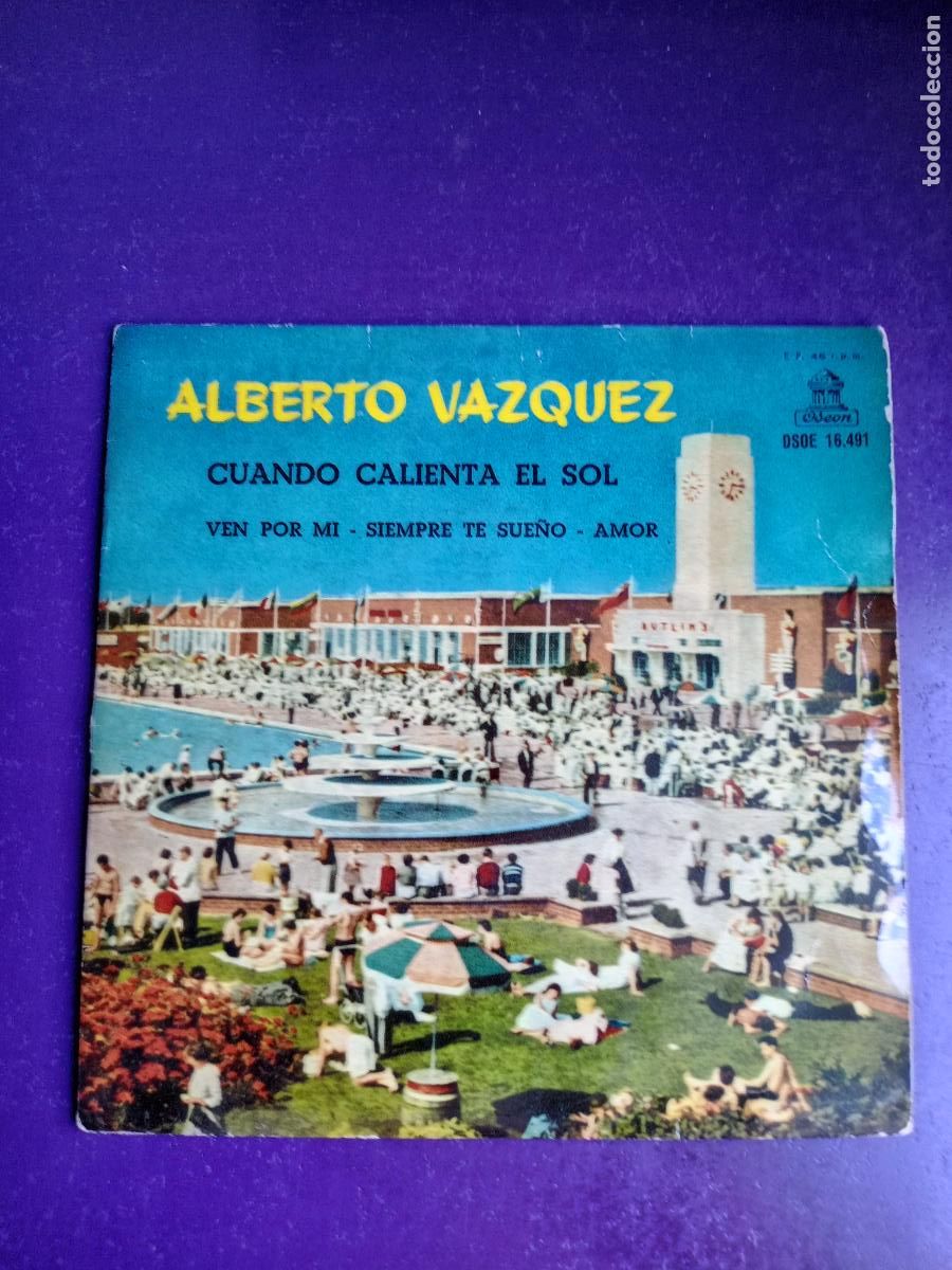 Discos de vinilo: Alberto Vazquez &ndash; Cuando Calienta El Sol +3 EP ODEON 1962 - USO LEVE, SIN PROBLEMA, MEXICO ROCK