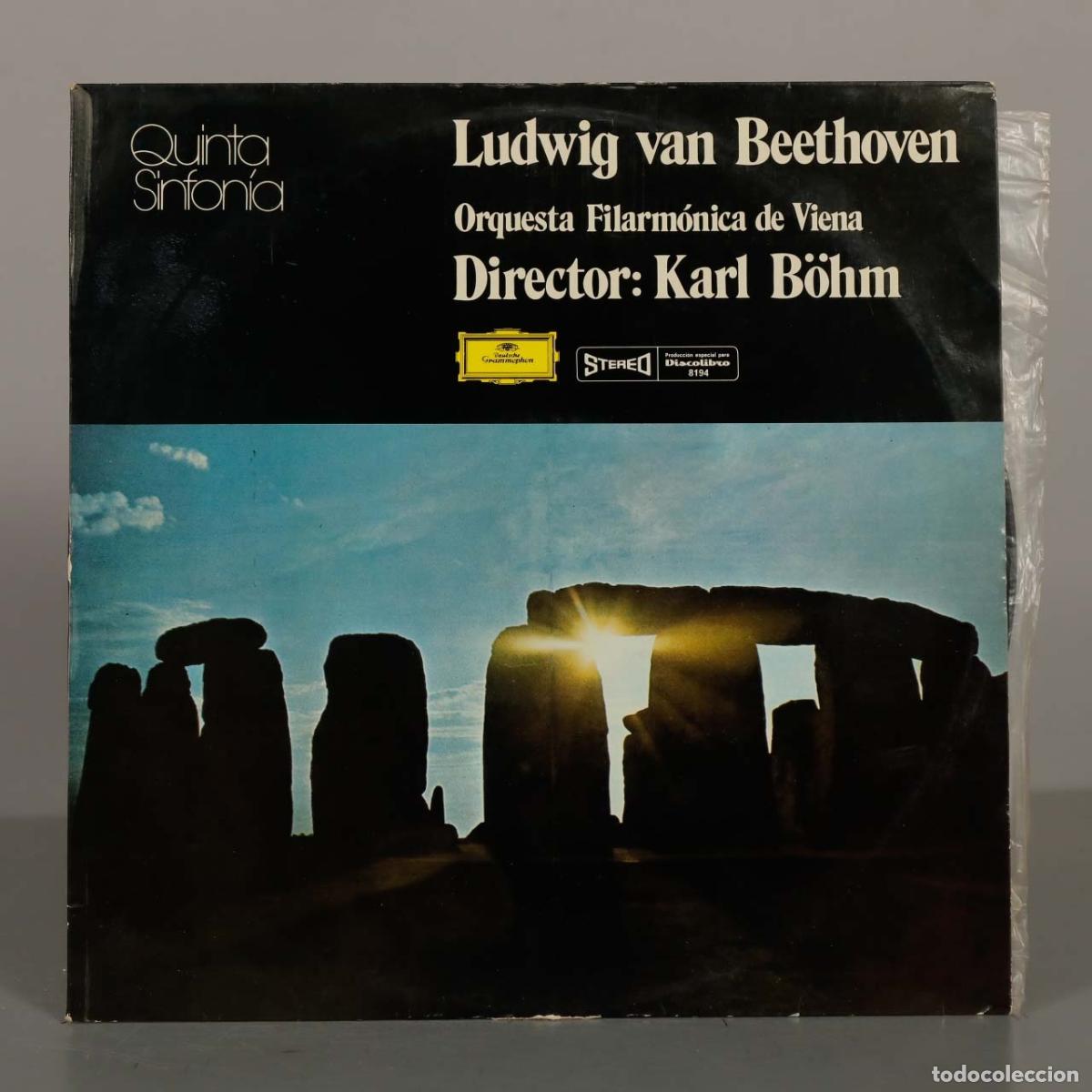 Discos de vinilo: LP. Ludwig van Beethoven - Quinta Sinfon&iacute;a - Orquesta Filarm&oacute;nica de Viena, Karl B&ouml;hm
