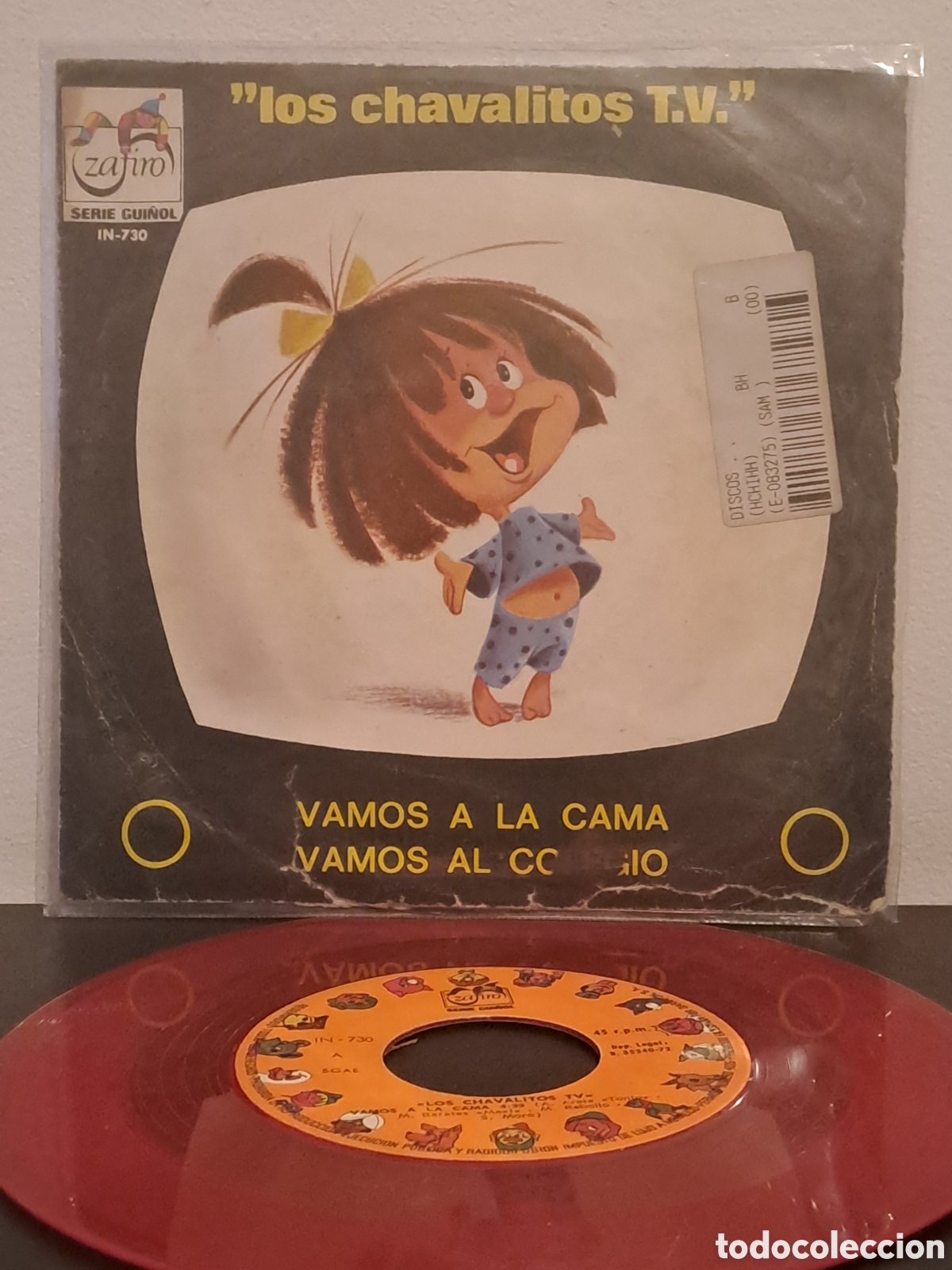 Discos de vinilo: Los Chavalitos T.V. Vamos a la cama / Vamos al colegio Zafiro - Serie Gui&ntilde;ol LGS.2