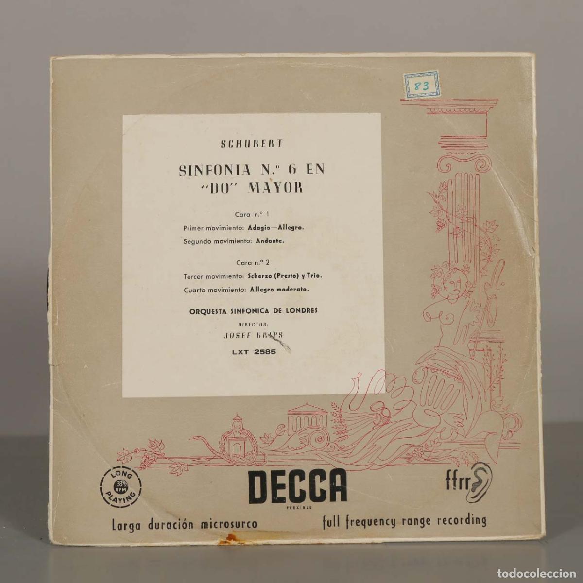 Vinyl records: LP. Schubert - Sinfon&iacute;a N.&ordm; 6 en Do Mayor - Orquesta Sinf&oacute;nica de Londres, Josef Krips - Decca