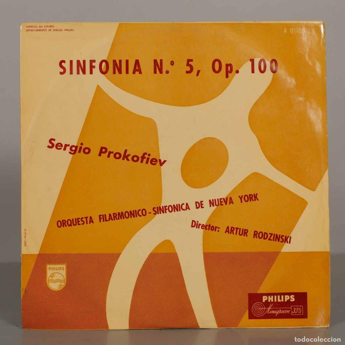 Vinyl records: LP. Sinfon&iacute;a n.&ordm; 5, Op. 100 - Sergio Prokofiev - Orquesta Filarm&oacute;nico-Sinf&oacute;nica de Nueva York, Artu