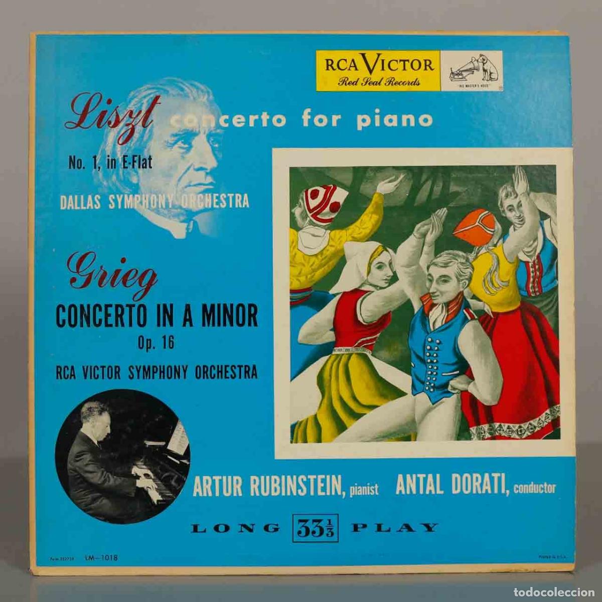 Vinyl records: LP. Liszt: Concerto for Piano No. 1 - Grieg: Concerto in A Minor, Op. 16 - Artur Rubinstein, Antal