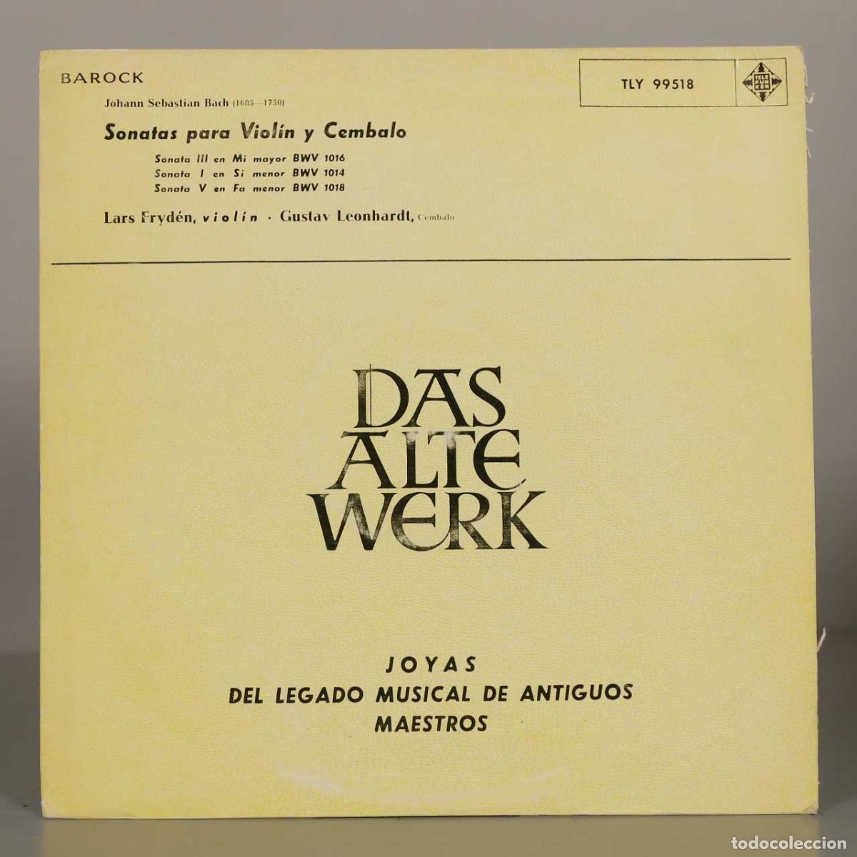 Vinyl records: LP. Sonatas para Viol&iacute;n y Cembalo - Johann Sebastian Bach - Lars Fryd&eacute;n, Gustav Leonhardt