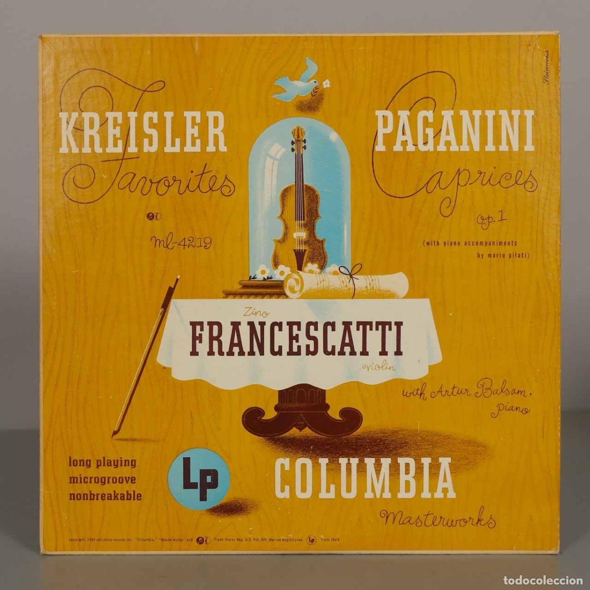 Discos de vinilo: LP. Kreisler Favorites, Paganini Caprices - Zino Francescatti, Artur Balsam, Mario Pilati
