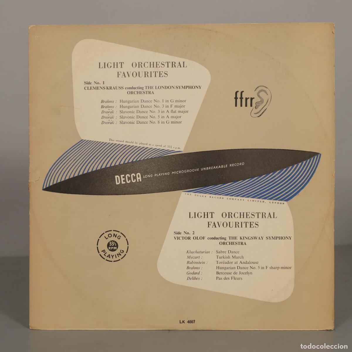 Discos de vinilo: LP. Light Orchestral Favourites - Josef Krips, London Symphony Orchestra, KRAUSS OLOF