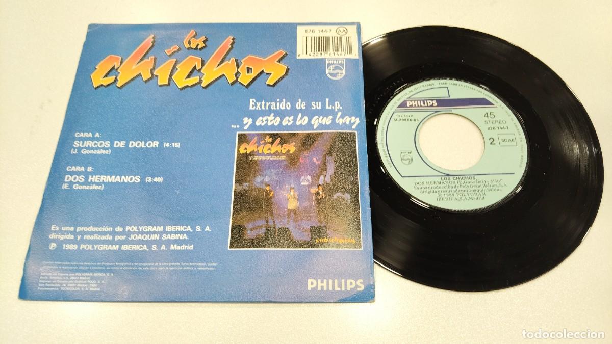 Discos de vinilo: SCO129- LOS CHICHOS SURCOS DE DOLOR- 7&rdquo; - Foto 2