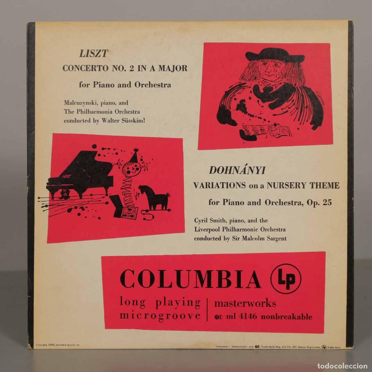 Discos de vinilo: LP. Liszt: Concerto No. 2 In A Major / Dohn&aacute;nyi: Variations On A Nursery Theme - Malcuzynski, Walte