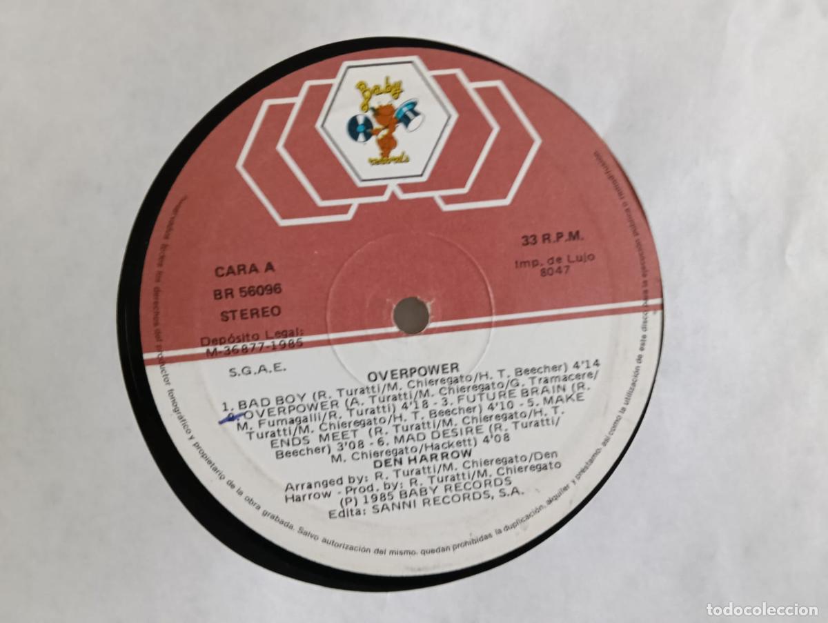 Discos de vinilo: Den Harrow Overpower Lp sin portada vinilo leves se&ntilde;ales de uso .Ver titulos y dem&aacute;s informaci&oacute;n en