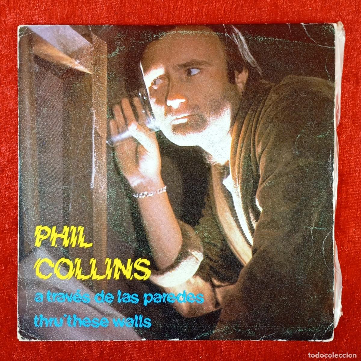 Discos de vinilo: PHILL COLLINS - A TRAV&Eacute;S DE LAS PAREDES, THRU' THESE WALLS - SINGLE VINILO - WEA - 25 9995-7 / 3172