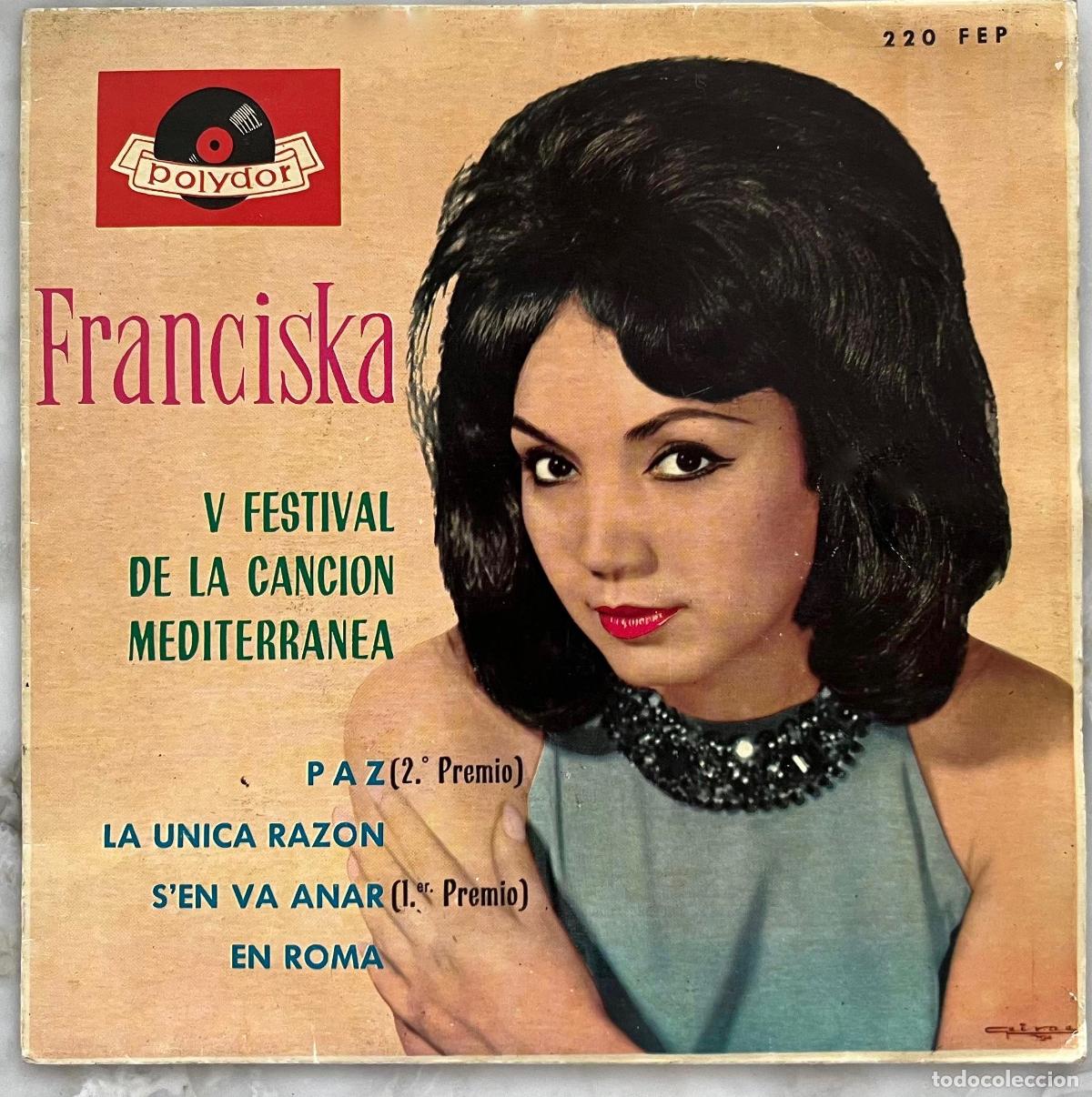 Discos de vinilo: FRANCISKA. PAZ. V FESTIVAL CANCION MEDITERRANEA. SOLO PORTADA DEL EP