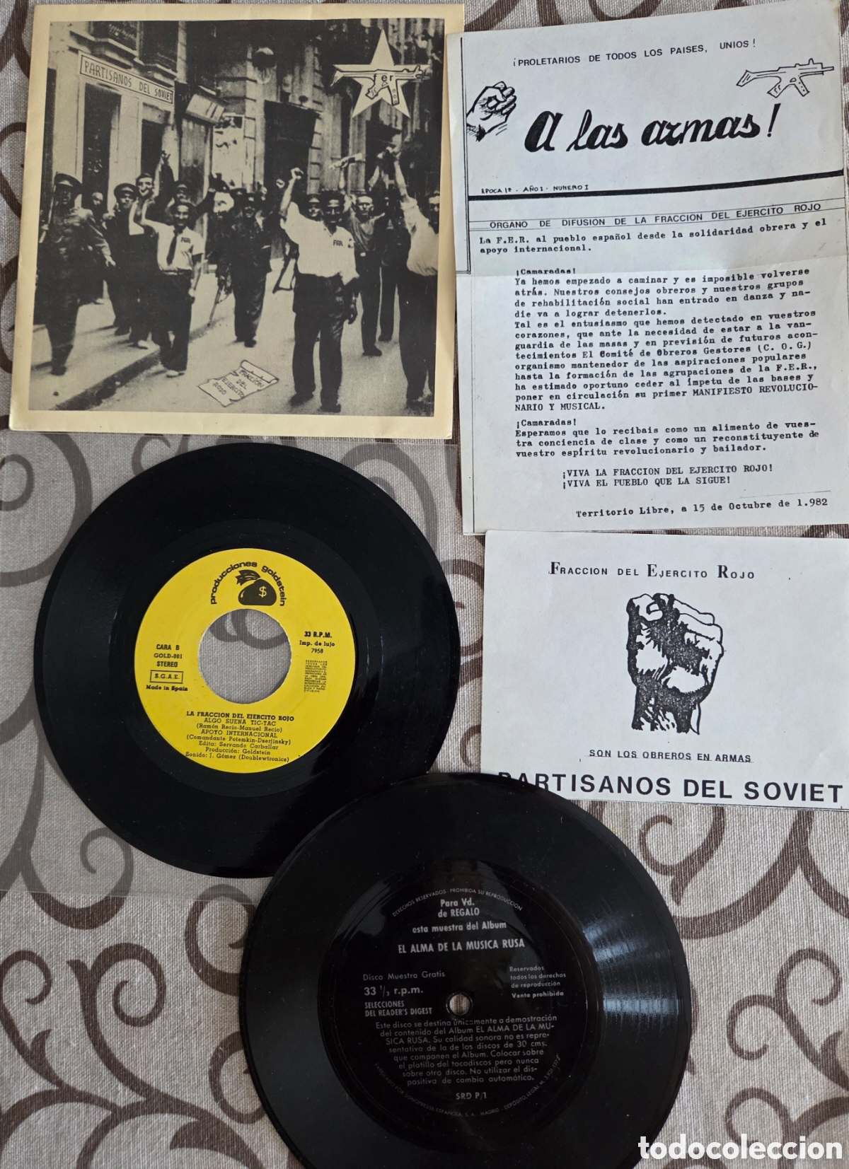 Discos de vinilo: SINGLE.LA FRACCION DEL EJERCITO ROJO.PARTISANOS DEL.SOVIET.RAREZA.COMPLETO.ENCARTES+FLEXI