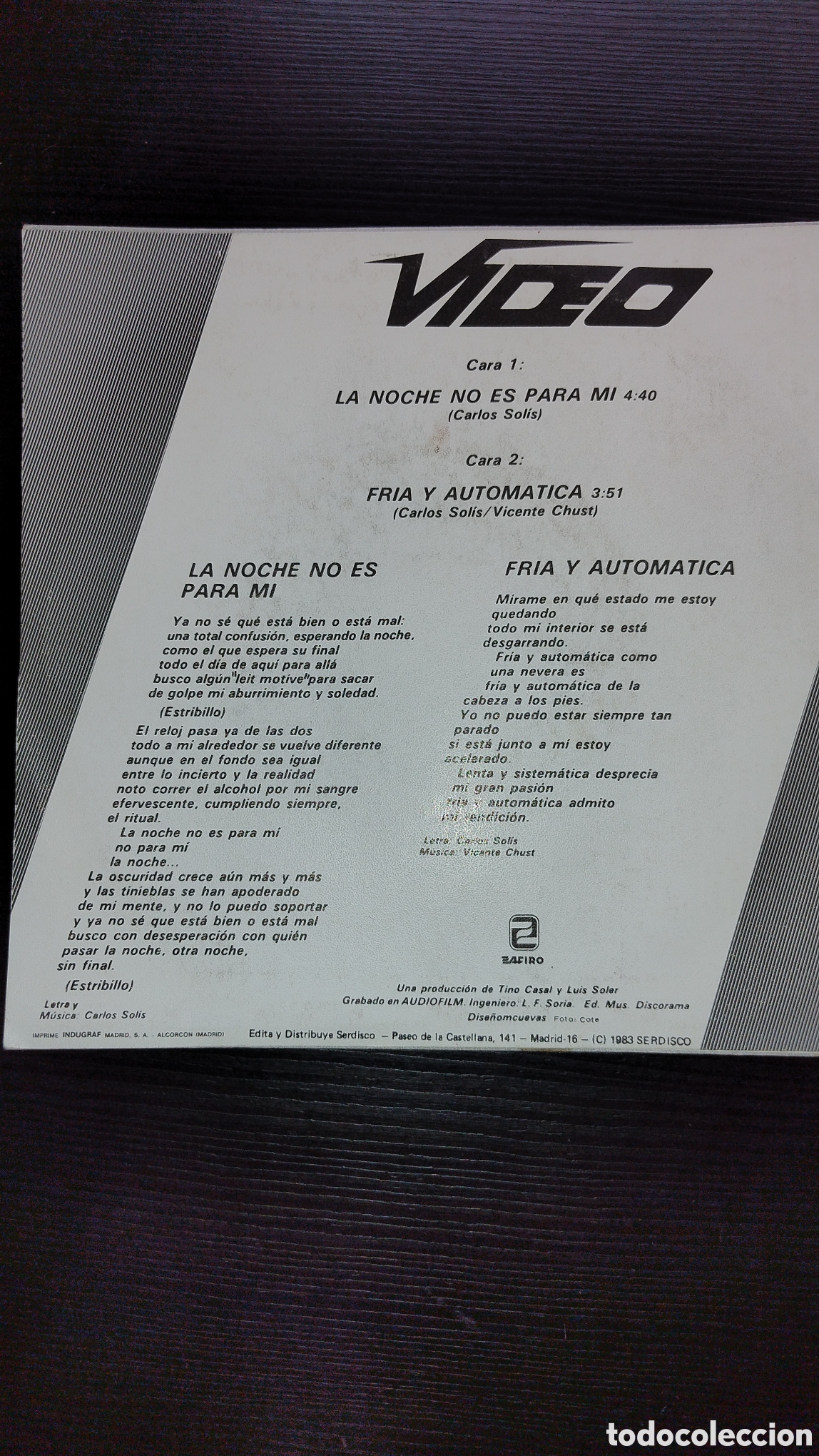 Discos de vinilo: Video disco 45 rpm 1983 - Foto 2