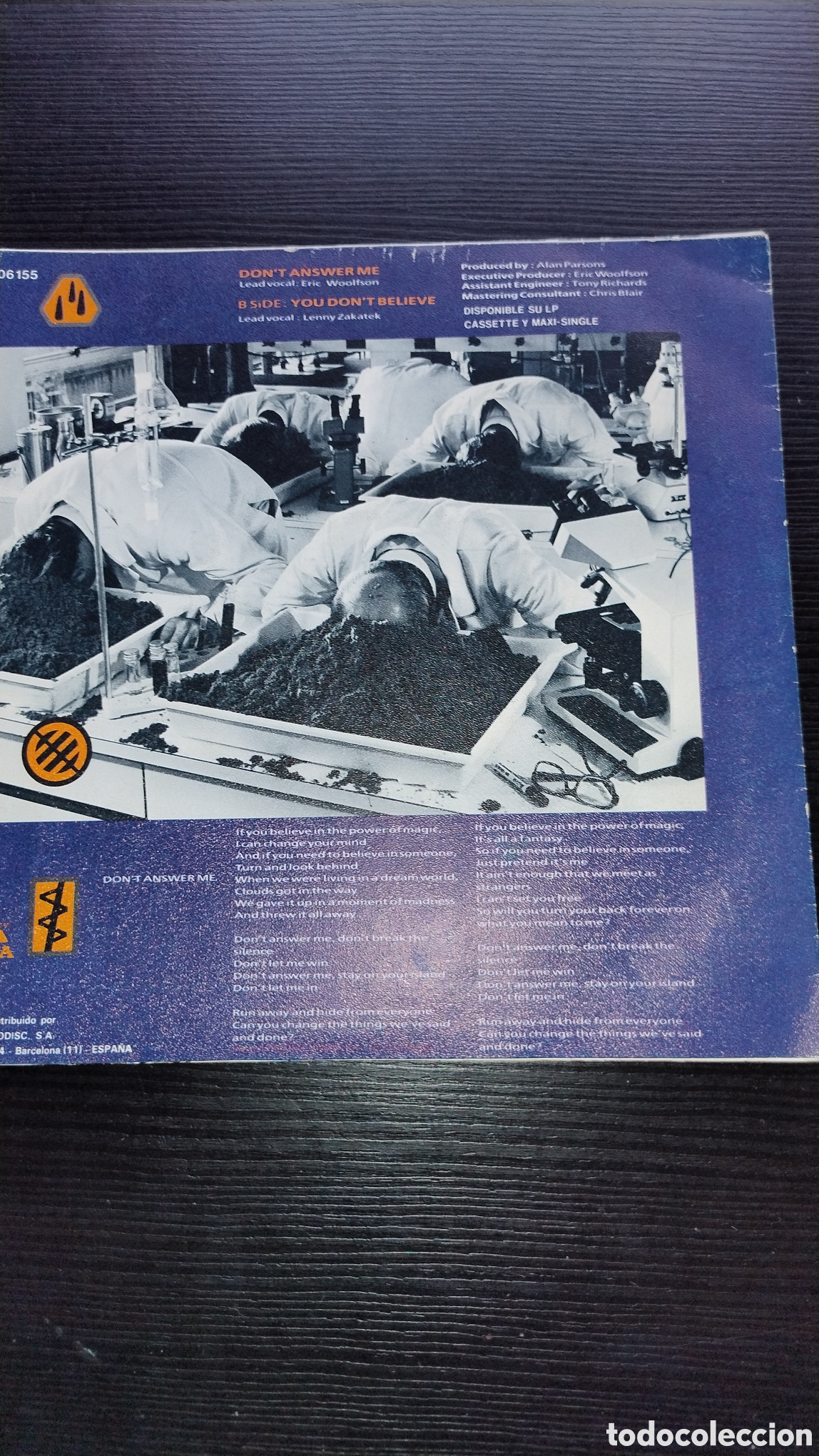 Discos de vinilo: De Alan parson project disco 45 rpm - Foto 2