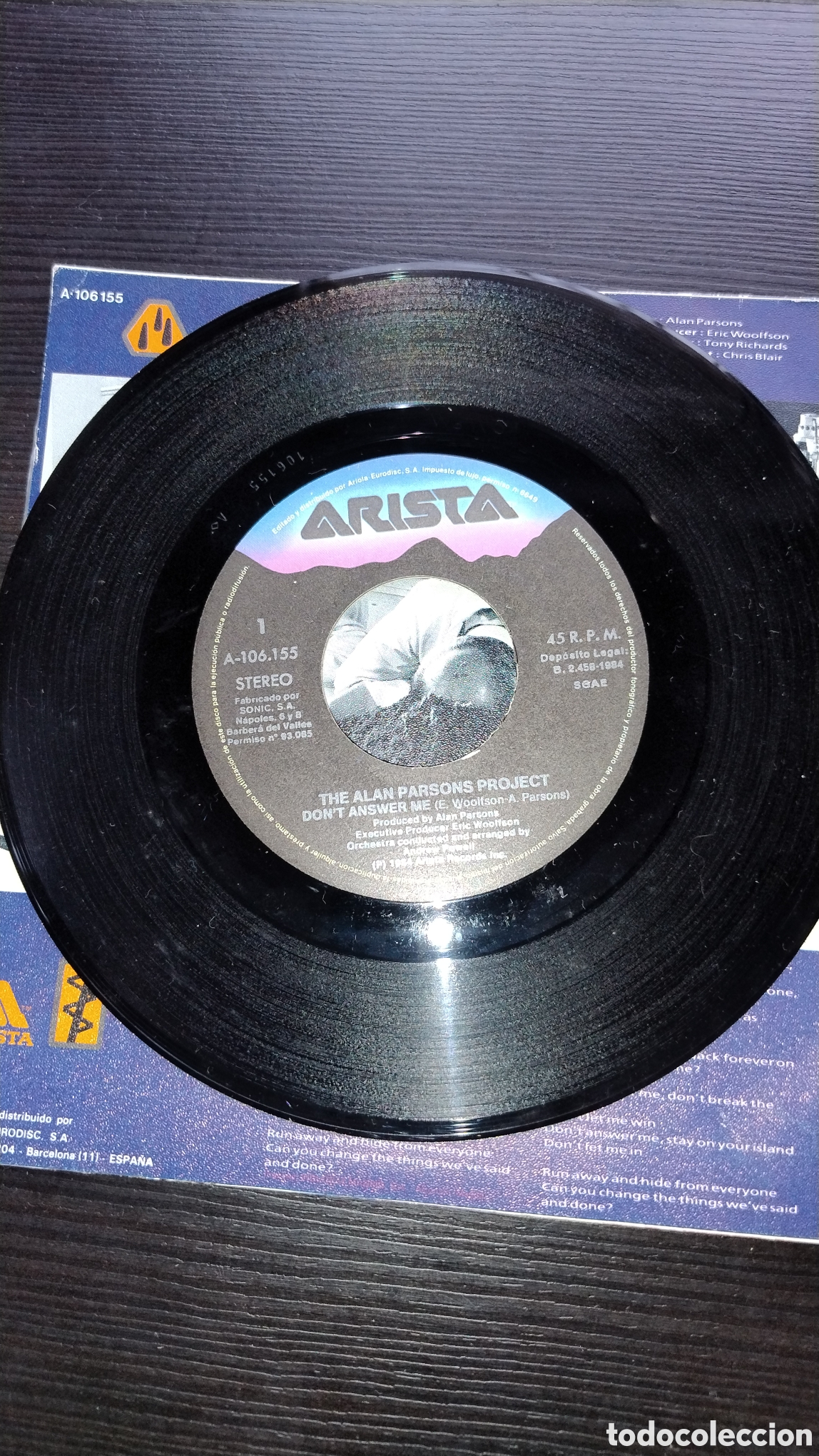 Discos de vinilo: De Alan parson project disco 45 rpm - Foto 3