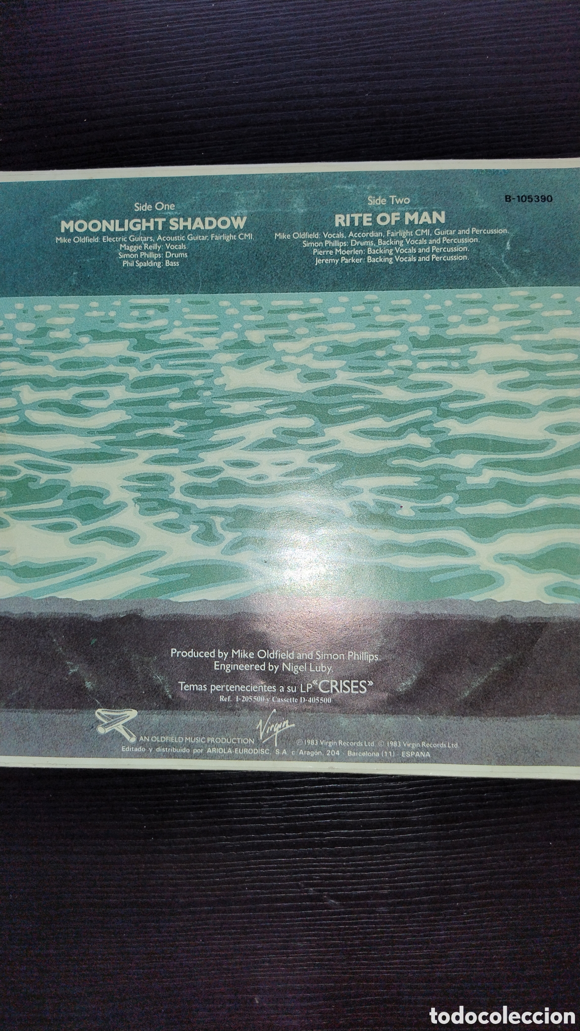 Discos de vinilo: Mike Oldfield disco45 rpm moonlight shadow - Foto 2
