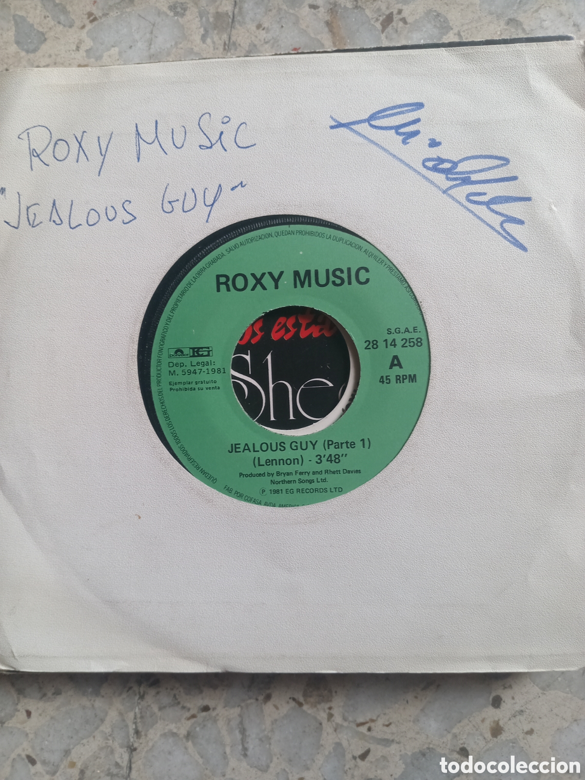 Dischi in vinile: SGL ROXY MUSIC JEALOUS GUY 1981 PROMO