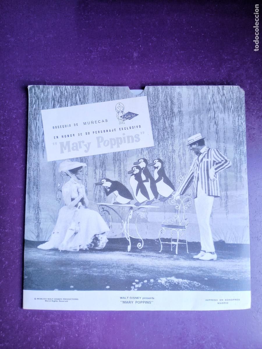 Discos de vinilo: MARY POPPINS - SG FLEXI VINILO BLANCO - OBSEQUIO MU&Ntilde;ECAS FAMOSA - PUBLICIDAD A&Ntilde;OS 60