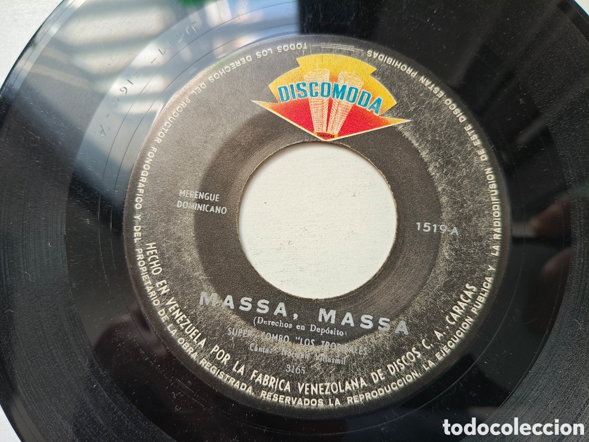 Discos de vinilo: SUPER COMBO LOS TROPICALES - Massa Massa /El Alegron - SINGLE VENEZUELA DISCOMODA // PORRO MERENGUE