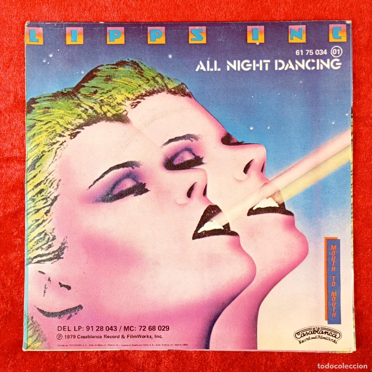 Discos de vinilo: LIPPS INC - MOUTH TO MOUTH - ALL NIGHT DANCING - SINGLE VINILO - CASABLANCA - 61 75 034 01 / 3279