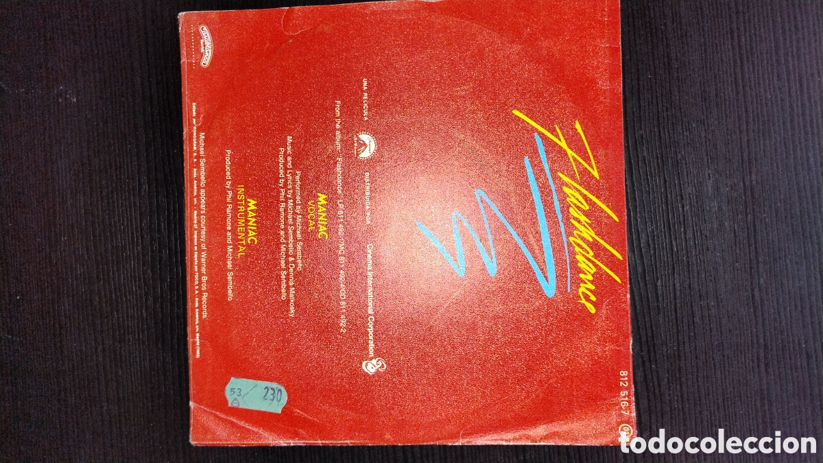 Discos de vinilo: Flashdance maniac disco 45 rpm - Foto 2