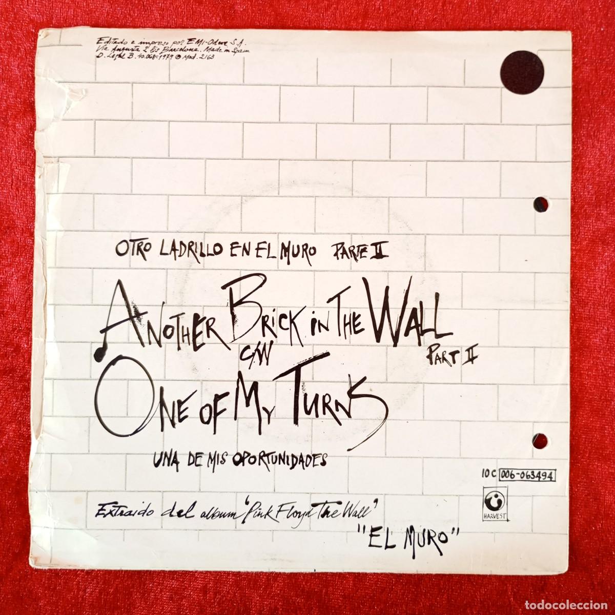 Discos de vinilo: PINK FLOYD - ANOTHER BRICK IN THE WALL, ONE OF MY TURNS - SINGLE VINILO - HARVEST -006-063494 / 3286