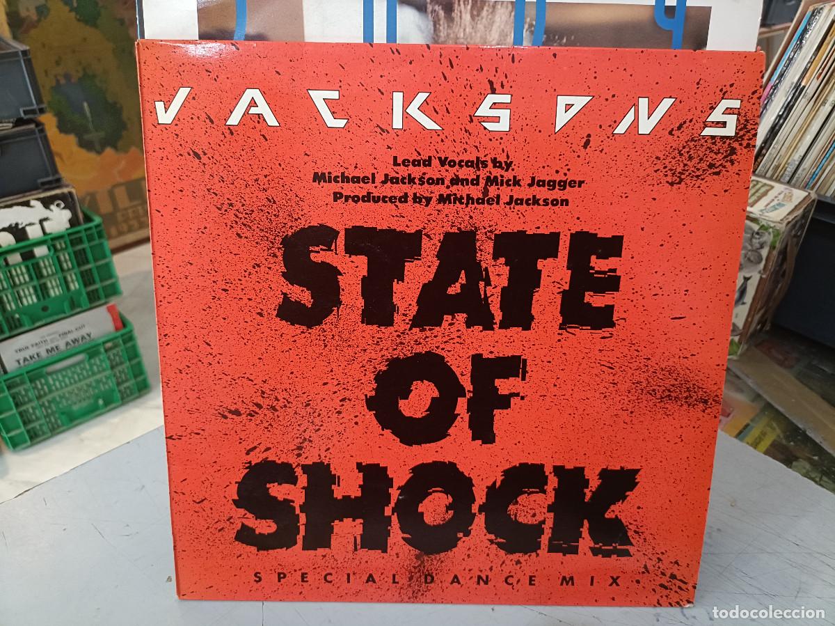 Discos de vinilo: The Jacksons - State of Shock - Maxi Single sello EPIC 1984