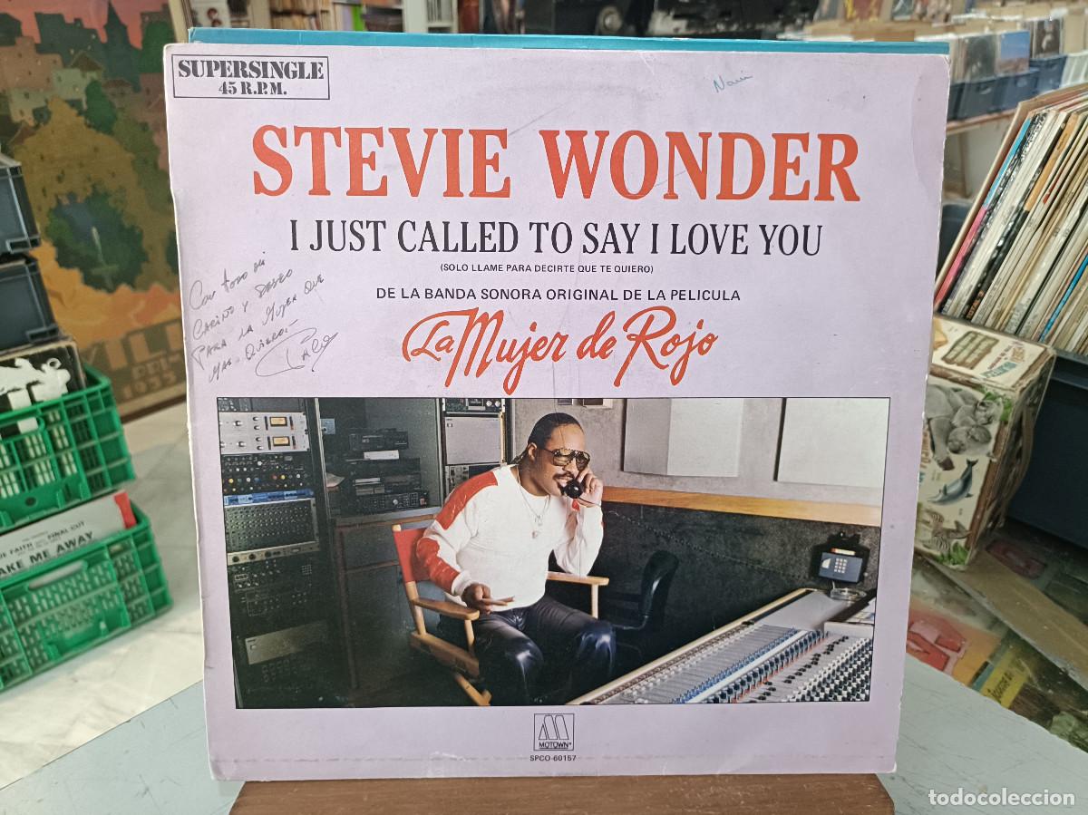 Discos de vinilo: Stevie Wonder - I Just Called To Say I Love You - Maxi Single sello Motown 1984