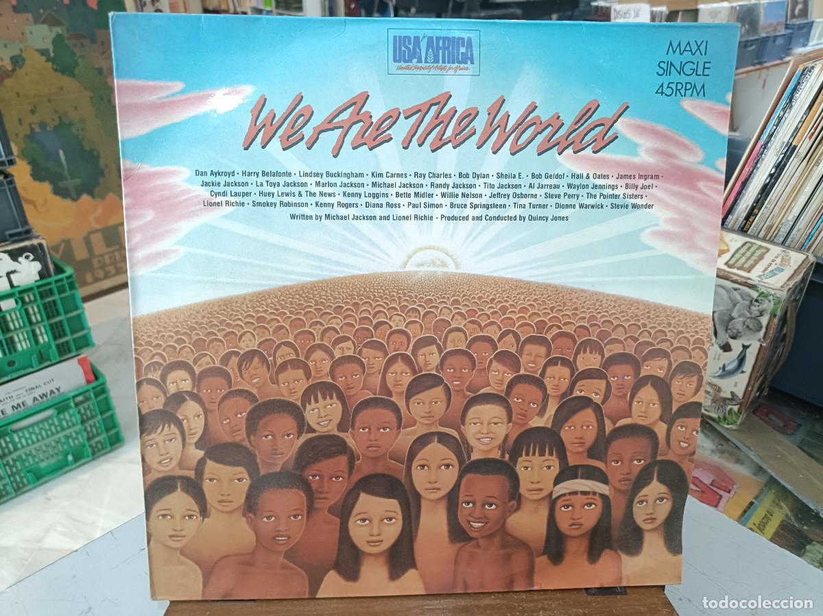 Discos de vinilo: USA For Africa - We Are The World - Maxi Single sello CBS 1985