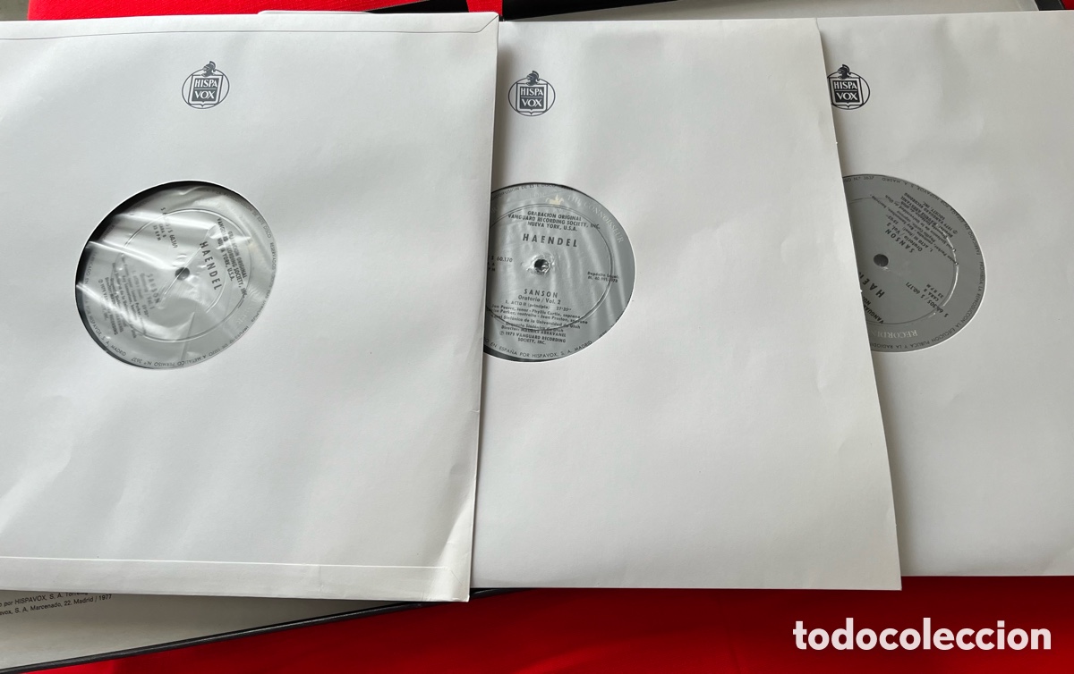 Discos de vinilo: Cofre 3LPs Handel - Sans&oacute;n - Foto 3
